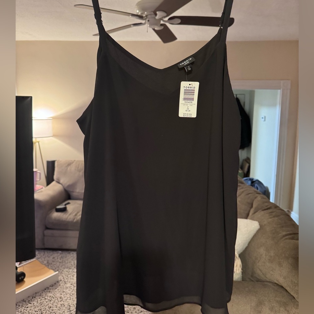 NWT torrid black Sophie chiffon swing cami